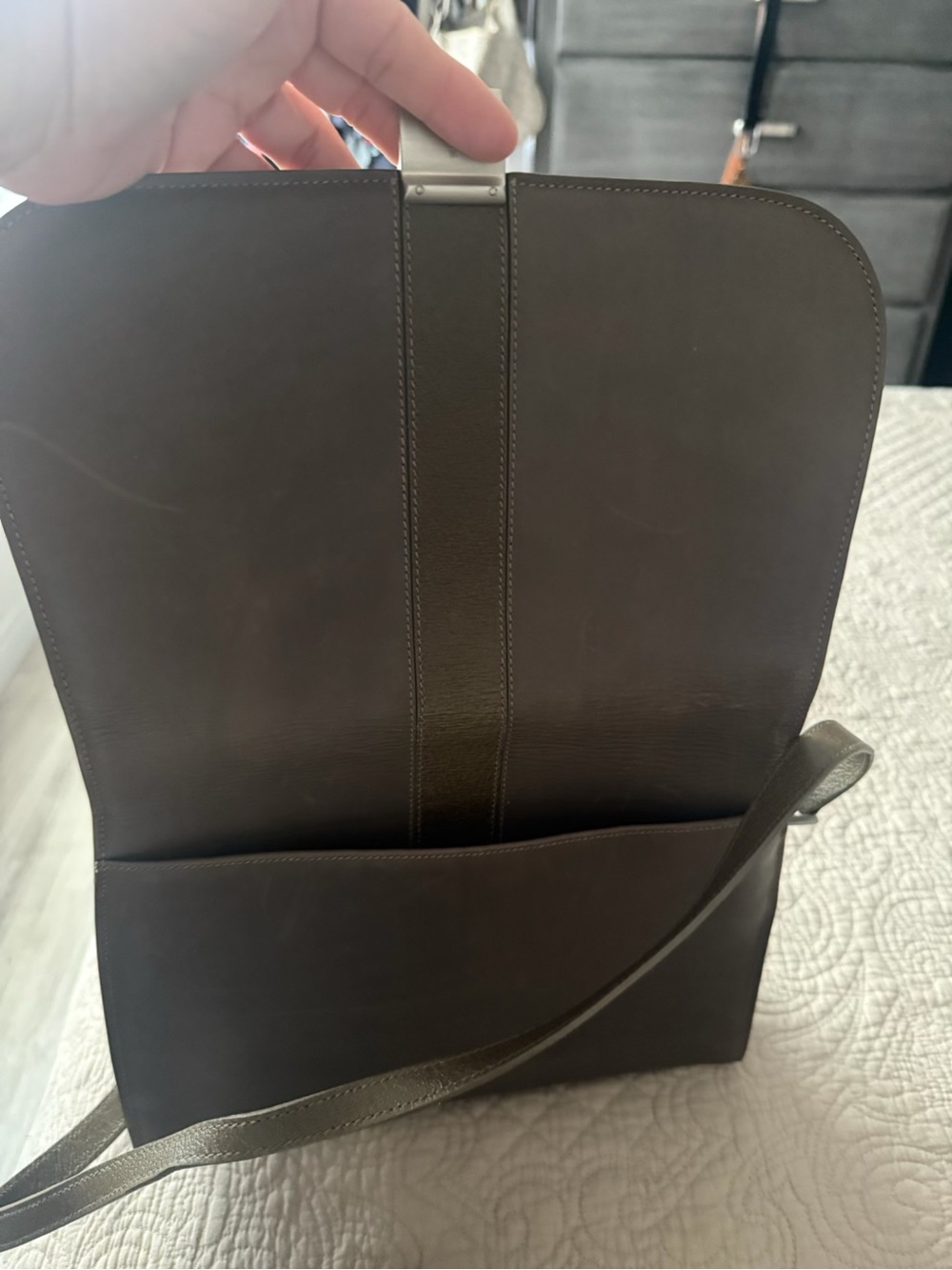 Women’s Vintage Shoulder Bag in Brown Italian Leather